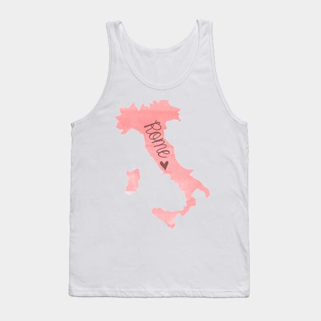 Pink Painted Rome Italy Sticker Tank Top by aterkaderk